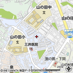 山口県下関市山の田中央町11-19周辺の地図