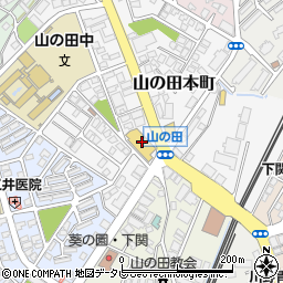 山口県下関市山の田本町周辺の地図