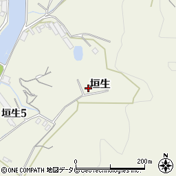 愛媛県新居浜市垣生周辺の地図