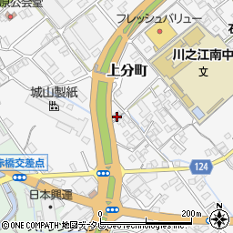 愛媛県四国中央市上分町周辺の地図