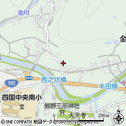 愛媛県四国中央市金田町半田452周辺の地図