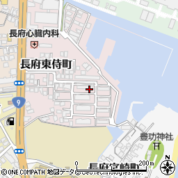 山口県下関市長府東侍町周辺の地図