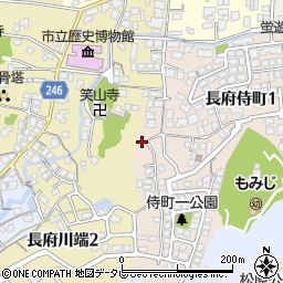 山口県下関市長府侍町1丁目4-12周辺の地図