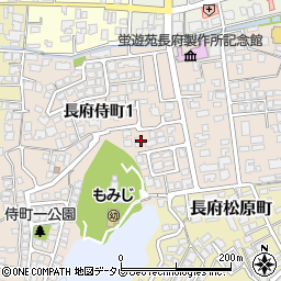 山口県下関市長府侍町周辺の地図