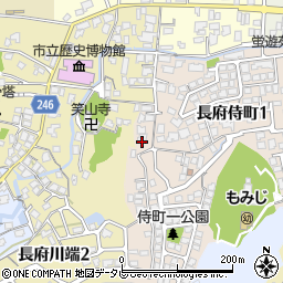 山口県下関市長府侍町1丁目4-7周辺の地図