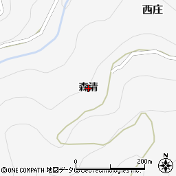 徳島県東みよし町（三好郡）西庄（森清）周辺の地図