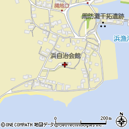山口県山陽小野田市浜周辺の地図