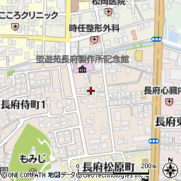 山口県下関市長府侍町2丁目6-38周辺の地図