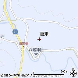 徳島県名西郡神山町鬼籠野喜来周辺の地図