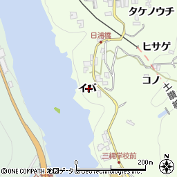 徳島県三好市池田町中西イバ周辺の地図