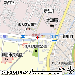 市民病院入口周辺の地図