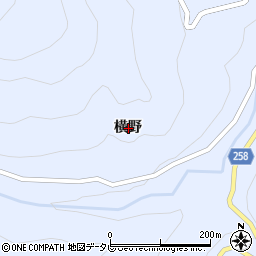 徳島県美馬郡つるぎ町貞光横野周辺の地図