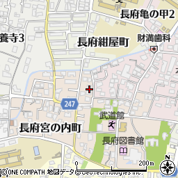 山口県下関市長府宮の内町8-6周辺の地図