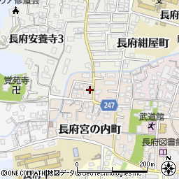 山口県下関市長府宮の内町6-4周辺の地図