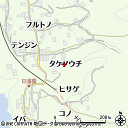 徳島県三好市池田町中西タケノウチ周辺の地図