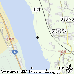 徳島県三好市池田町中西（ジンテン）周辺の地図
