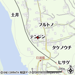 徳島県三好市池田町中西テンジン周辺の地図