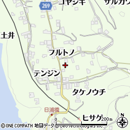 徳島県三好市池田町中西フルトノ798周辺の地図