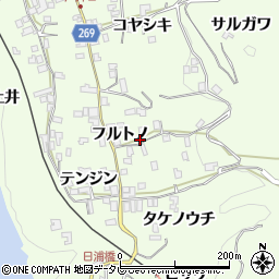 徳島県三好市池田町中西フルトノ969周辺の地図