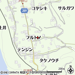 徳島県三好市池田町中西フルトノ968周辺の地図