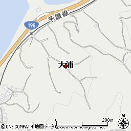 愛媛県松山市大浦周辺の地図