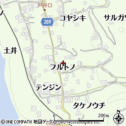 徳島県三好市池田町中西フルトノ975-18周辺の地図