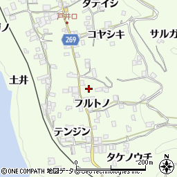 徳島県三好市池田町中西フルトノ975-4周辺の地図