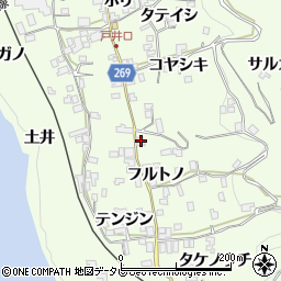 徳島県三好市池田町中西コヤシキ976周辺の地図