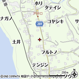徳島県三好市池田町中西コヤシキ446周辺の地図