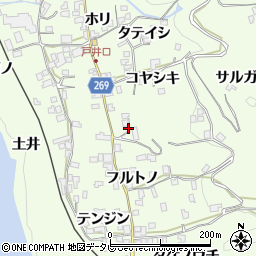 徳島県三好市池田町中西コヤシキ984周辺の地図
