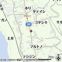 徳島県三好市池田町中西コヤシキ981周辺の地図