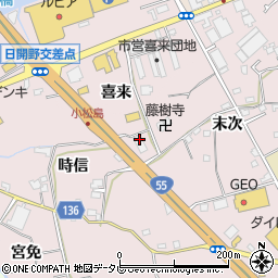 徳島県小松島市日開野町時信周辺の地図