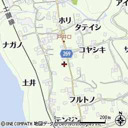 徳島県三好市池田町中西コヤシキ1007周辺の地図