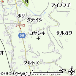 徳島県三好市池田町中西コヤシキ1000周辺の地図