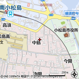徳島県小松島市小松島町（中筋）周辺の地図