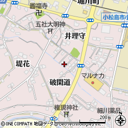 徳島県小松島市日開野町（破閑道）周辺の地図