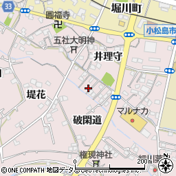 徳島県小松島市日開野町破閑道32周辺の地図