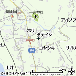 徳島県三好市池田町中西タテイシ周辺の地図