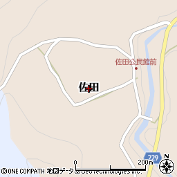 奈良県下北山村（吉野郡）佐田周辺の地図