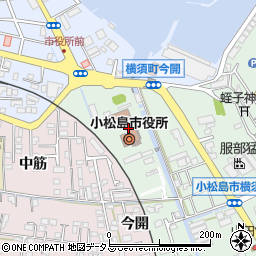 小松島市役所市民環境部　戸籍住民課周辺の地図