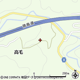徳島県三好市池田町佐野高毛890周辺の地図