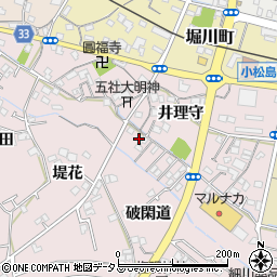 徳島県小松島市日開野町破閑道30周辺の地図