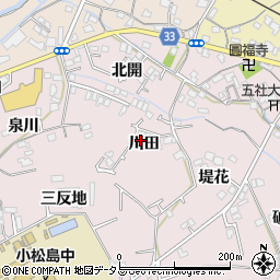 徳島県小松島市日開野町川田周辺の地図