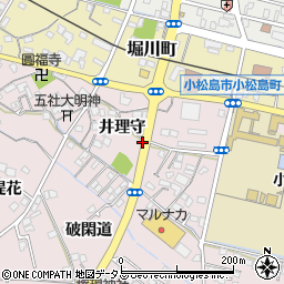 徳島県小松島市日開野町井理守周辺の地図