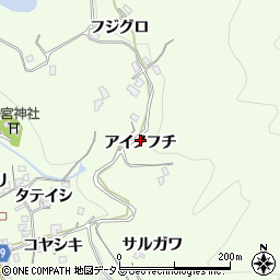 徳島県三好市池田町中西アイノフチ周辺の地図