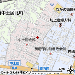 山口県下関市長府中土居本町周辺の地図