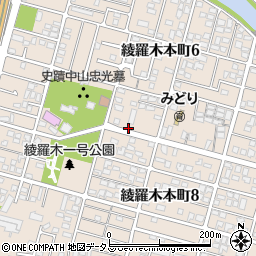 綾羅木中山神社前周辺の地図