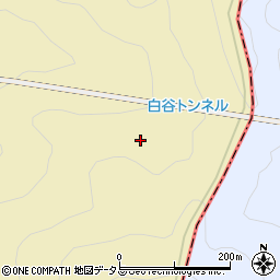 白谷トンネル周辺の地図