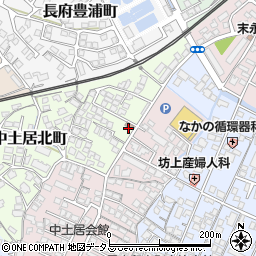 下関中土居郵便局 ＡＴＭ周辺の地図