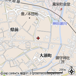 徳島県小松島市中郷町県前176周辺の地図